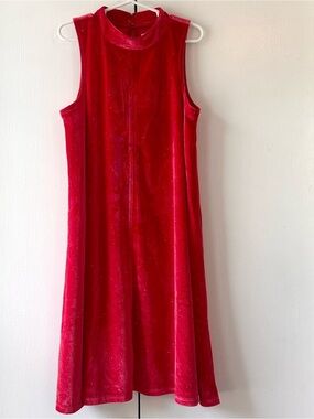 Melrose and Market Girls Red Velour Swing Dress